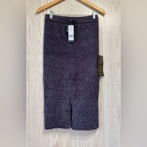 Bebe Lurex Eyelash Tweed Pencil Skirt Gunmetal M NWT (Skirt Only)